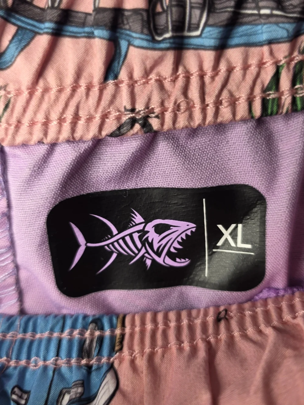 Psycho Tuna Swim Trunks Adult XLarge Pink Graphic Surfing Beach Outdoor